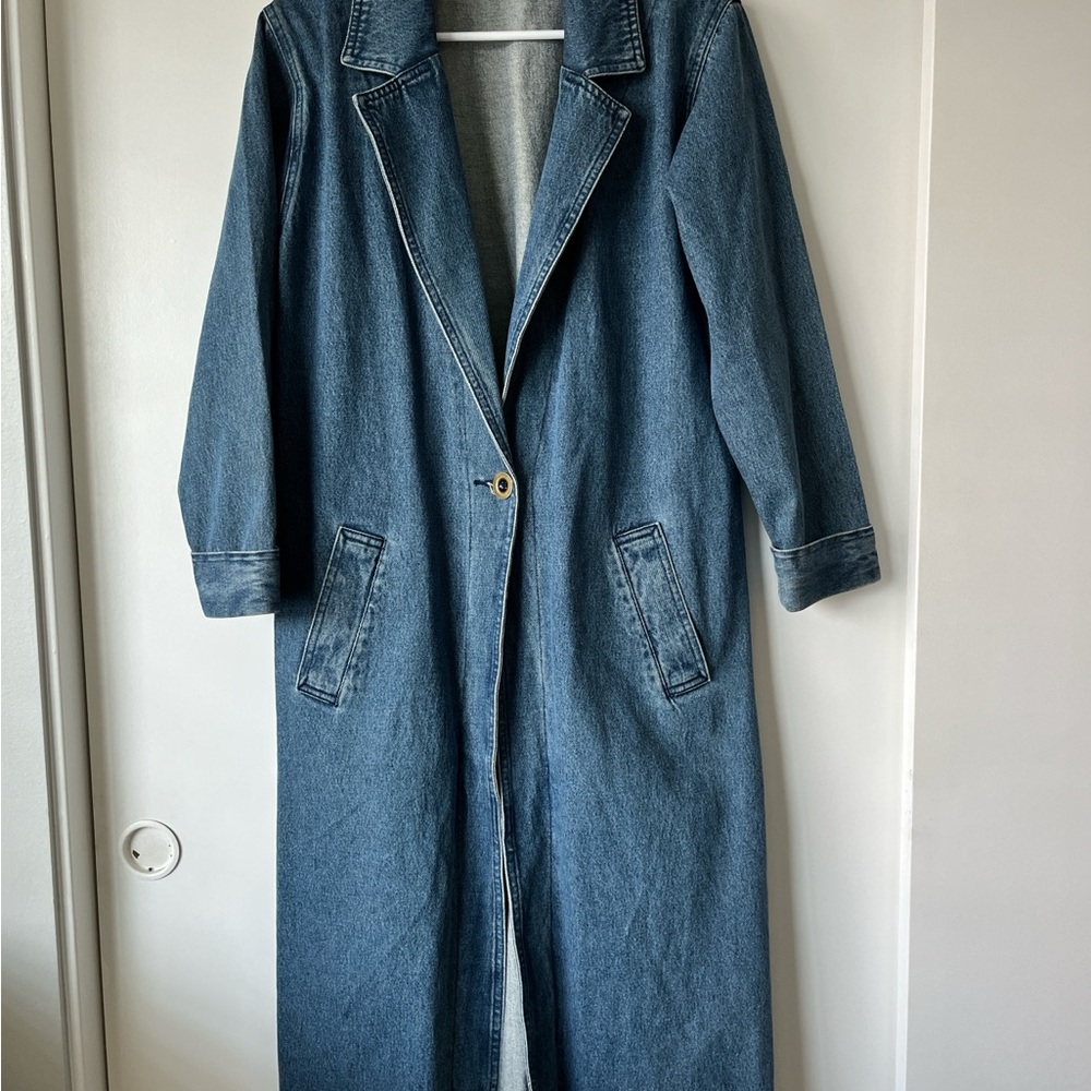 (SOLD) Vintage Blue Denim Long Coat